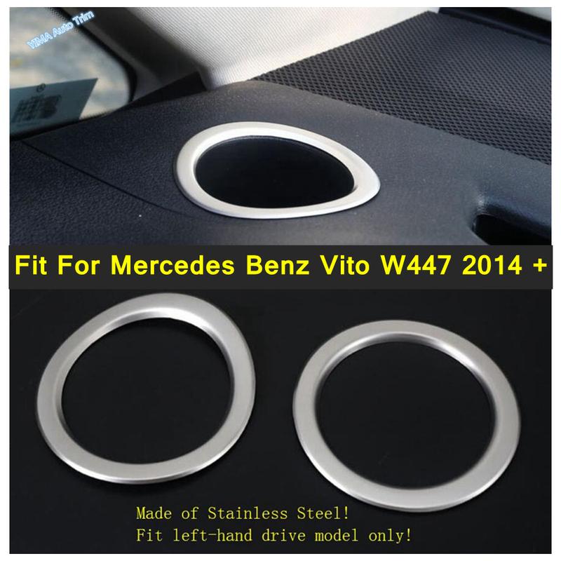 Matte Auto Dashboard Water Cup Holder Decor Ring Cover Trim For Mercedes Benz Vito W447 2014 - Stainless Steel Accessories