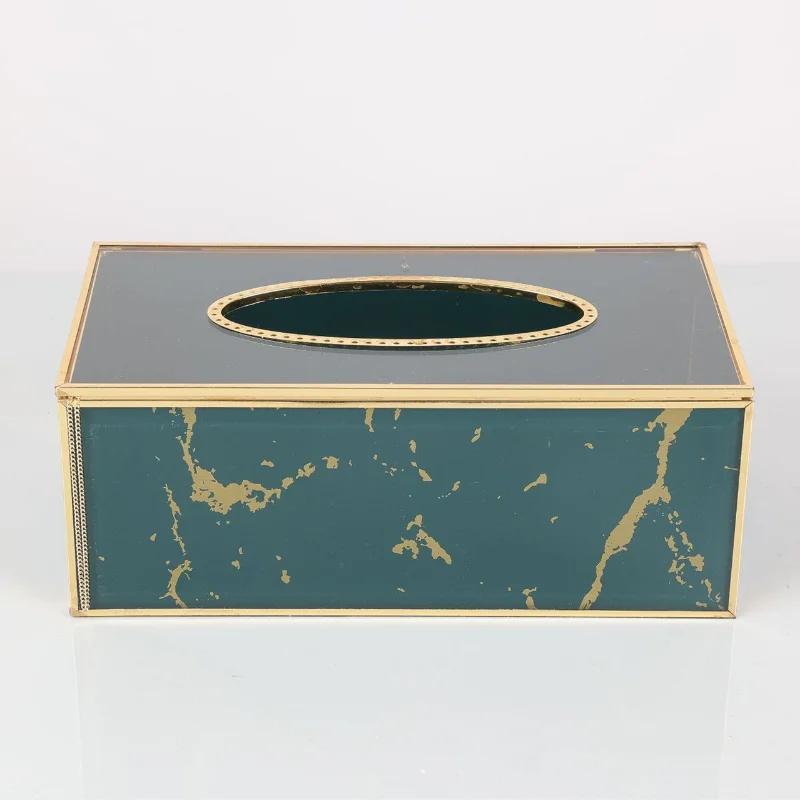 Glass Tissue Box Jewelry Boxes Napkin Flip Storage Paper Towel Holder Organizer Holders