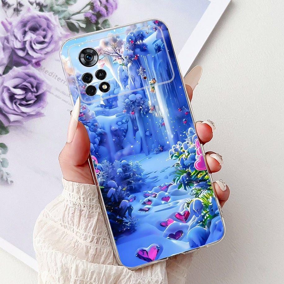 For Xiaomi Poco X4 Pro 5G Case 2201116PG Funda New Fashion Flower Bowknot Soft Clear Silicone Bumper For Xiomi Poco X4 Pro Coque