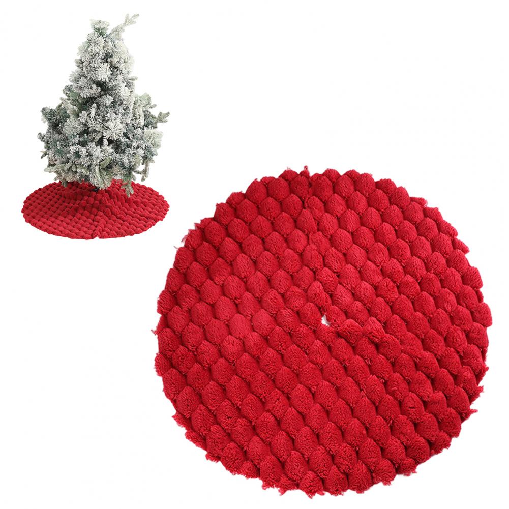 Holiday Tree Skirt Luxurious Plush Christmas Tree Skirt for Home Decor Round Xmas Trees Base Cover Carpet Mat Ornaments