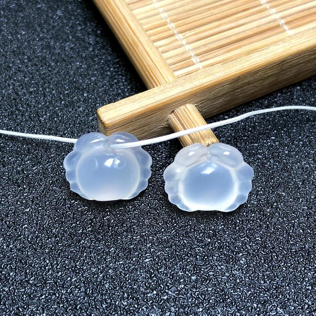 Lychee Jelly Crab Chalcedony Jade Pendant Charm for Bracelets & Necklaces - Unisex Cultural Accessory