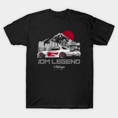 Men Black Print T-shirt Super Large TShirt Rx7 Jdm Legend T Shirt Ajuste No-Cut Transfer Paper Print Cotton Tshirt