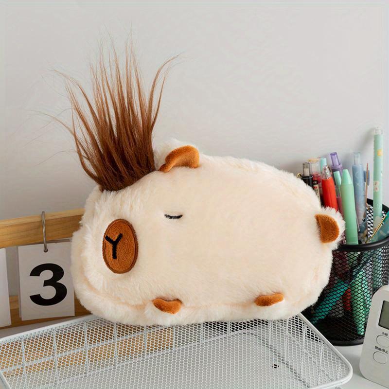 

Cute Plush Pencil Case Cosmetic Bag Guinea Pig Pen Pouch Large Capacity Pencil Bag School Supplies Stationery Box белый