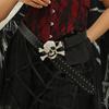 Youth Rivet Belt Jeans Decor Pu Waistbands Retro Rhinestone Skull Belt  Daily
