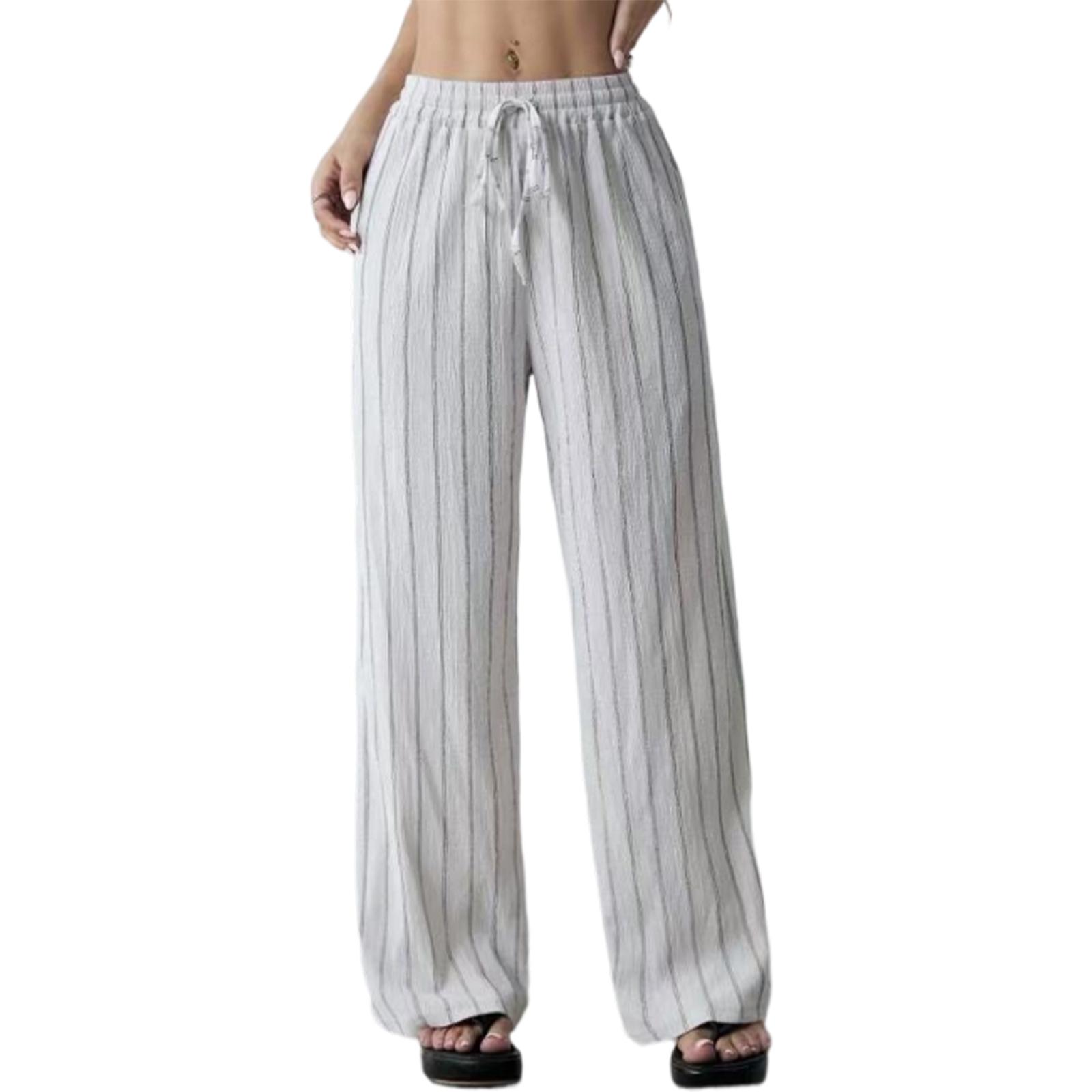 

Women s Fashionable, Casual, Versatile Wide-leg Straight-leg Slimming Loose Casual Pants M білий