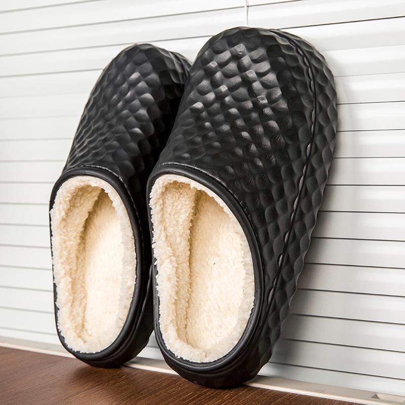 Men Warm Winter Cotton Shoes Women Warm Fur Home Slippers EVA Non-Slip Plush Slippers Indoor Couple Thick Sole Footwear Slides