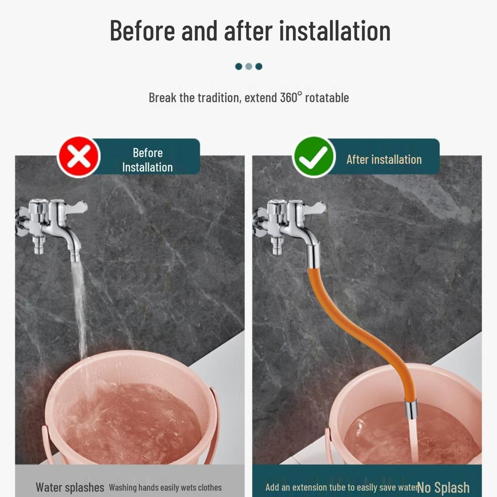 Anti-Splash Universal Faucet Extension Tube for Kitchen