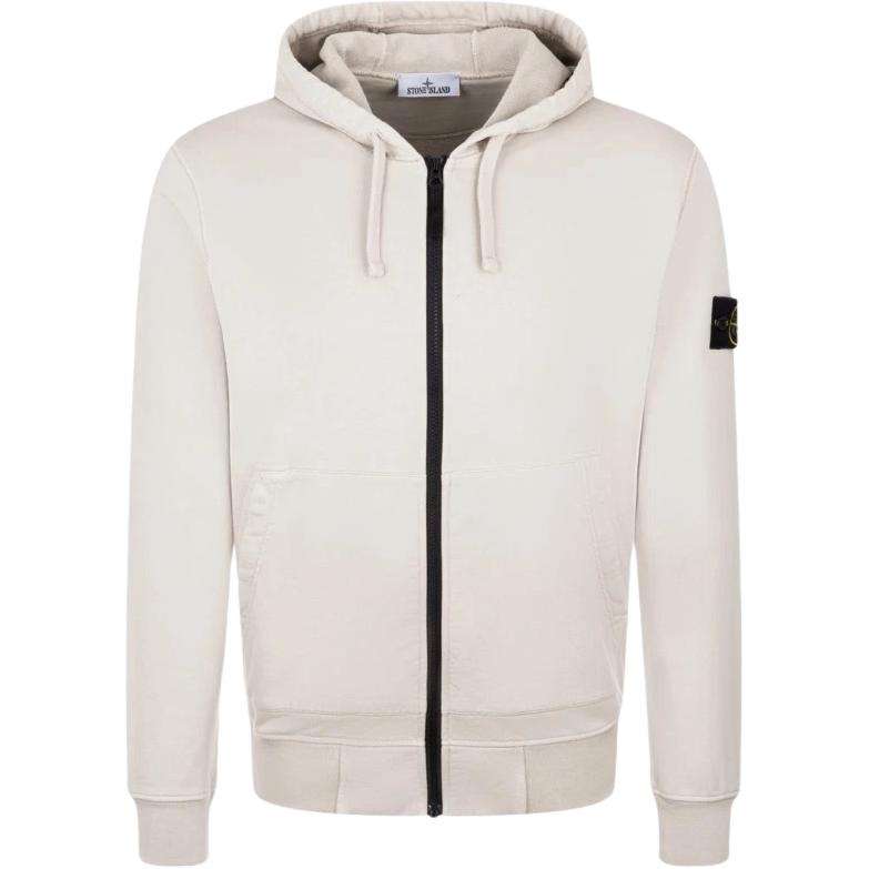 

STONE ISLAND FW23 Окрашенная хлопковая ткань Приталенный минималистичный свитшот Мужской свитшот Гипс 791564251-V0097 S