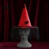 Dark Theme Stage Performance Hat Halloween Witch Hat, with Lace Mesh And Simulated Spiders, Gothic Fancy Dress Accessories for Parties Style