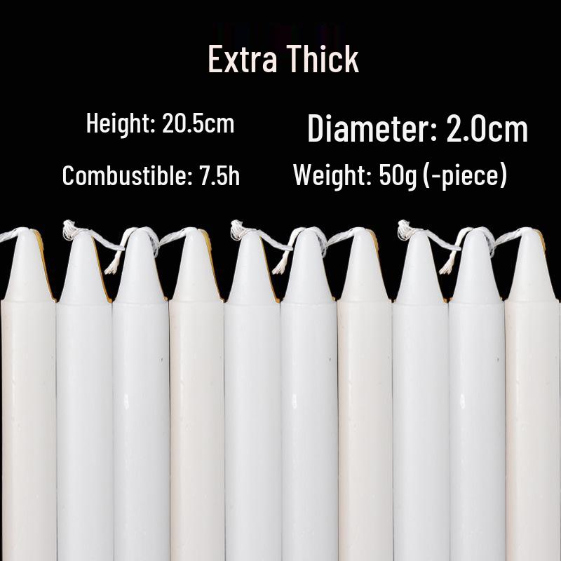 Red & White Smokeless Odorless Emergency Candles - Burn-Resistant, Cotton-Wick Disaster Prevention Lighting