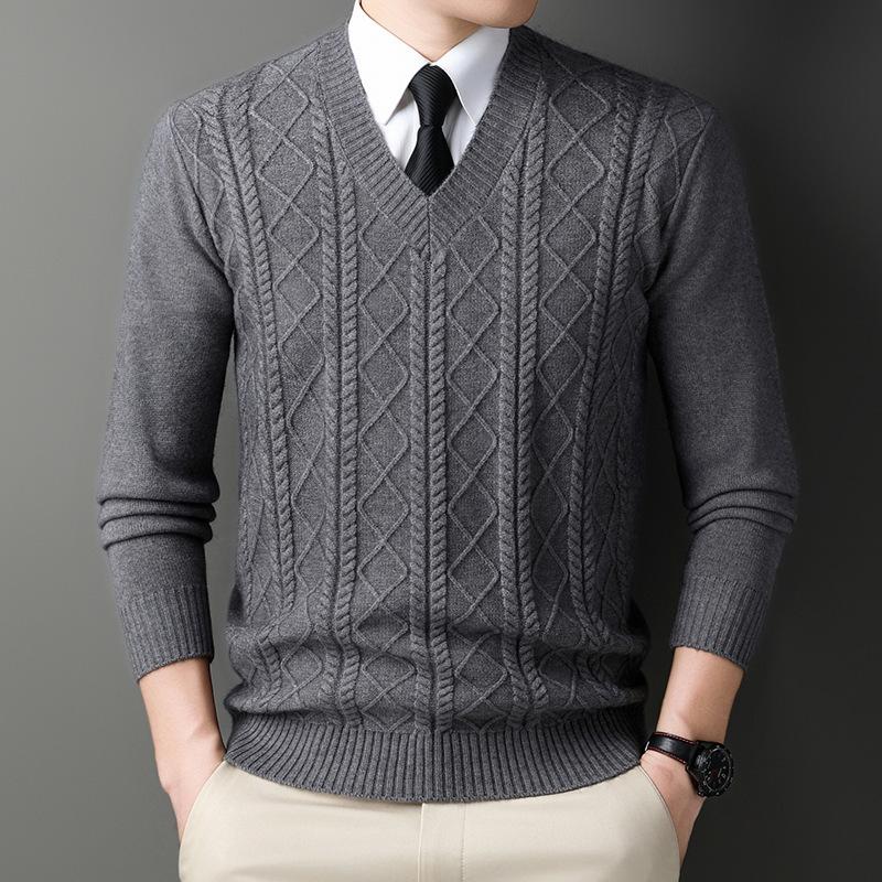 Men's Winter Thick V-Neck Knitwear: Warm, Comfortable, Stylish