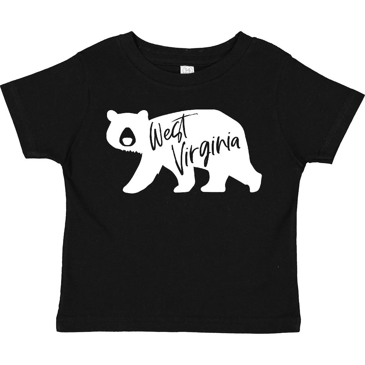 Inktastic West Virginia White Bear Silhouette Toddler T-Shirt State Home Black 140