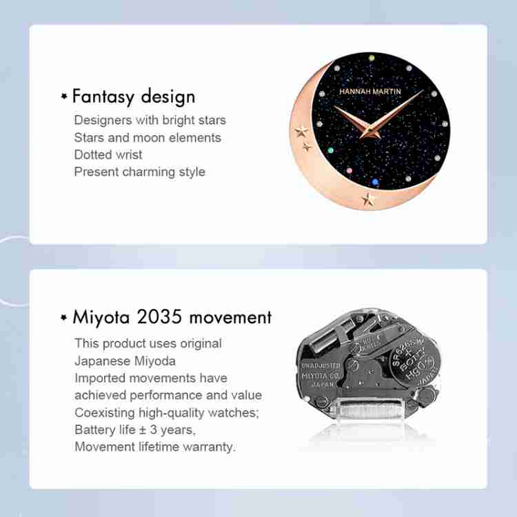 Luxury Women Wrist Watch Quartz Movement Wristwatch Moon Stars Night Flash Watches for Women