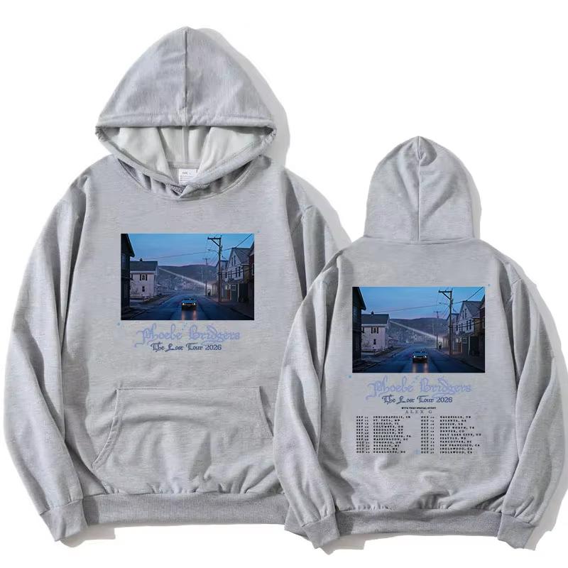 Phoebe Bridgers The Lost Tour 2026 Hoodies Fleece Long Sleeve Hooded Sweatshirt Casual Pocket Design Vintage Printed Sweatshirt
