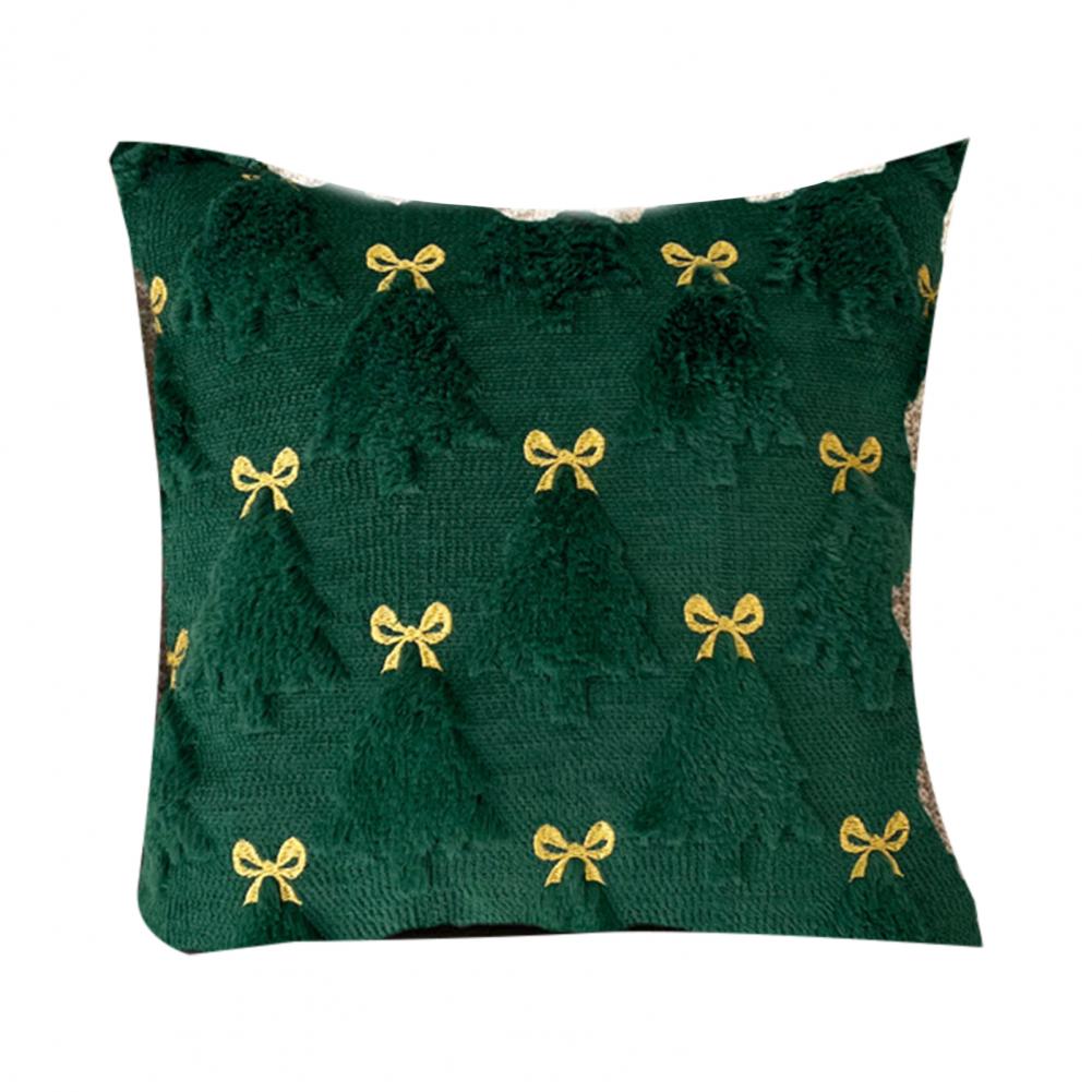 Christmas Pillow Cover 18x18 Holiday Throw Pillowcase Festive Christmas Plush Pillow Cover for Sofa Bedroom Room Decor