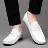 Men's 5cm Height Increasing Shoes Elevator Sneakers Split Leather Casual Driver Loafers Comfortable Fashion Lift Footwears
