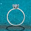 Classic Six-Claw Twist Arm Ring Fashion Single Diamond Secret Ring S925 Silver Diamond Ring