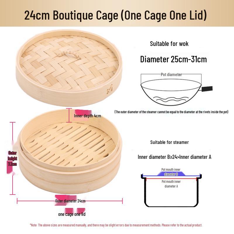 Mini Bamboo Xiao Long Bao Steamer with Steaming Grid for Dumplings