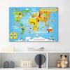 Mappa del mondo dei cartoni animati Pittura su tela Decorazioni per la camera dei bambini Poster e stampe Decorazioni per l'aula Immagini di arte della parete Decorazioni per la casa