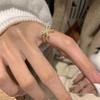 Gothic Black Color Heart Pearl Bowknot Rings for Women Men Hiphop Popular Fashion Couple Opening Rings Party Jewelry Accessories