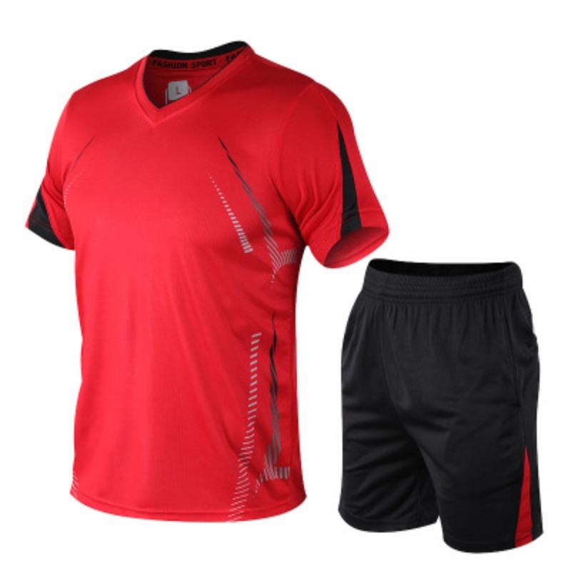 Men's Geometric Print Short Sleeve and Shorts Set