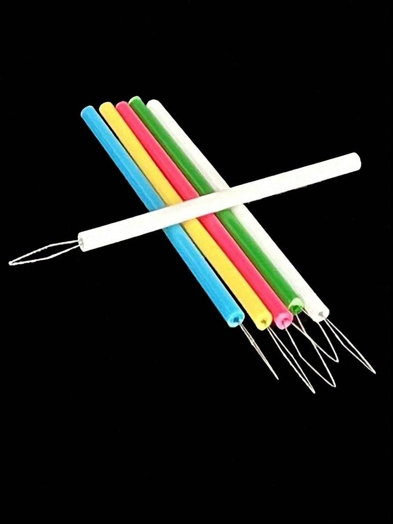 5pcs Colorful Needle Threaders - Cylindrical Needle Threader Set, DIY Sewing Accessories, Easy Threading Tool