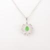 Green Cat's Eye Gemstone 925 Stamped Silver Jewelry Handmade Chain Pendant 1.62" CP-12-41