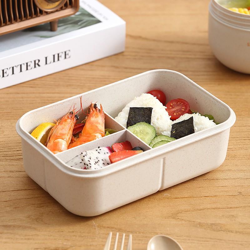Microwave-Safe Leakproof Bento Box Office Workers Students - Single-Layer PP Lunch Container With Utensils Rectangular