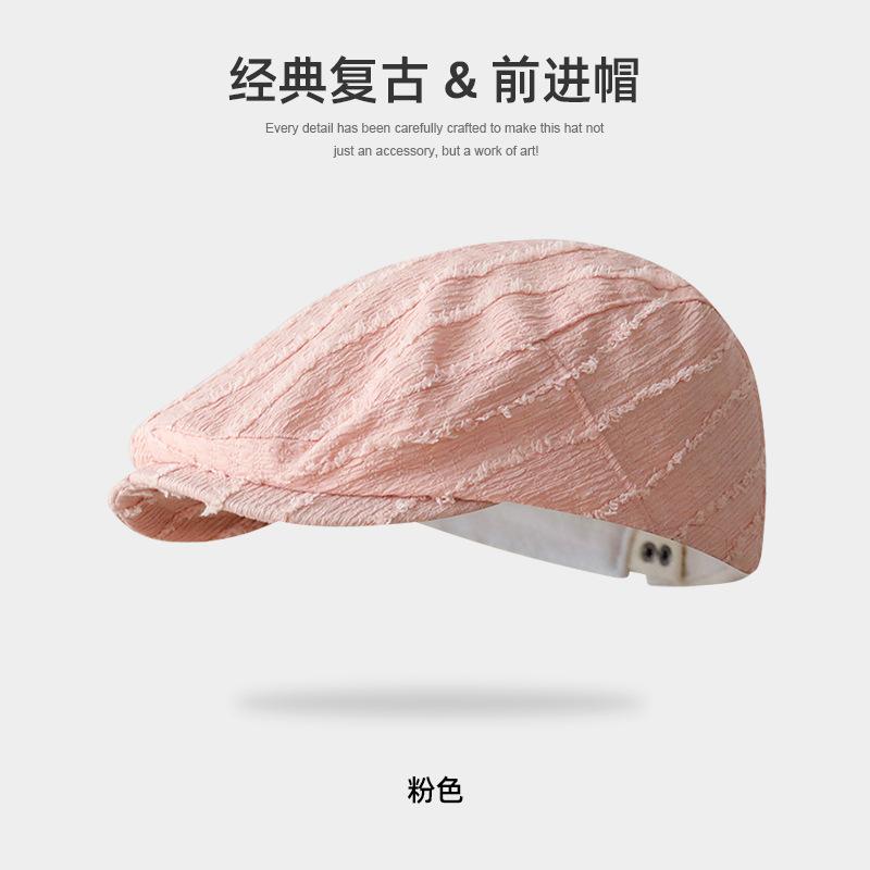 Anti-beret children spring and autumn cap corduroy forward hat men show their faces small painter newsboy hat