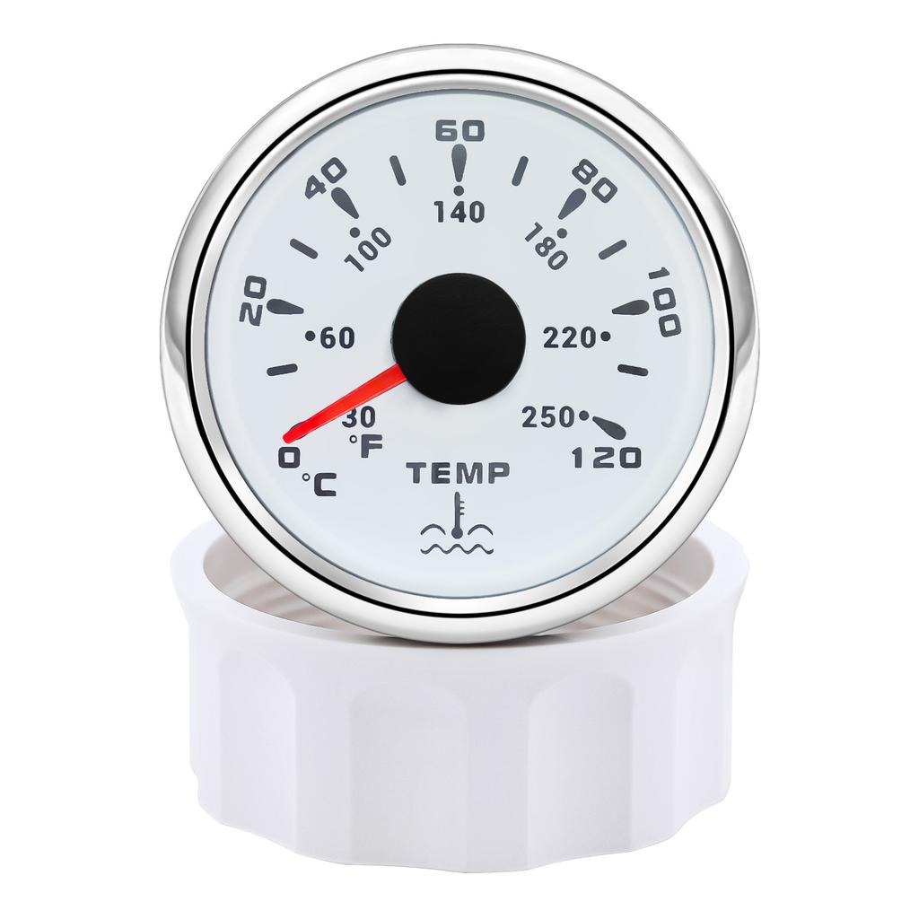 7 Colors Backlight Water Temperature Gauge 0-120 ℃ 30-250℉ Water Temp Indicator For Marine Boat Car Truck Waterproof 12V 24V Coolant Temperature