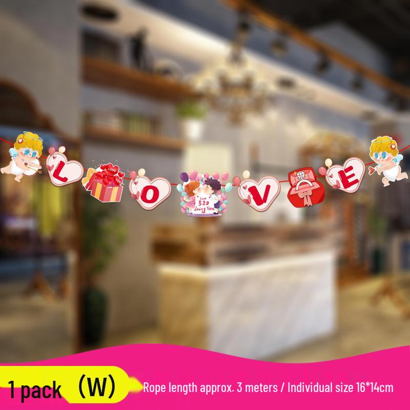 Romantic Qixi Festival Decoration Flags for Valentine’s Day - Ideal for Flower Shops, Restaurants, Hotels, and Storefronts