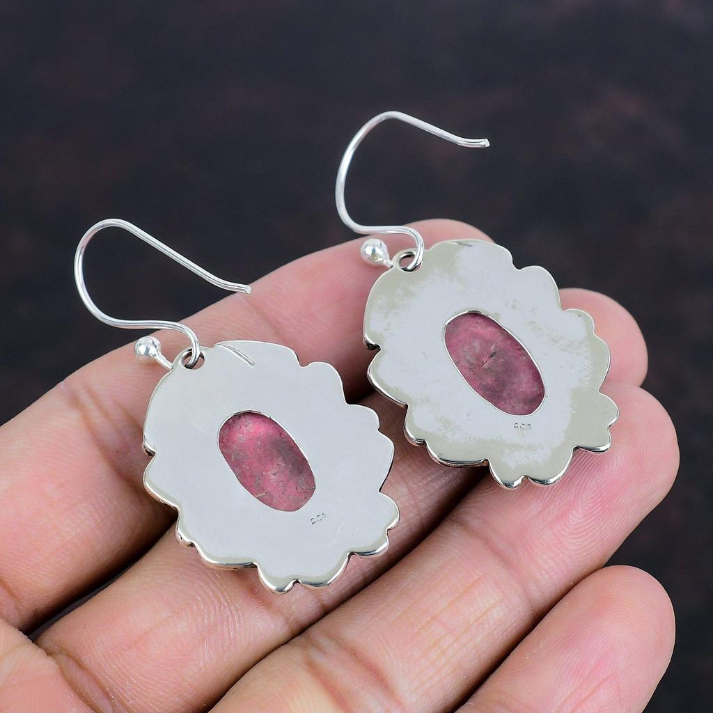 Thulite Earring 925 Sterling Silver Earring Amazing Jewelry Genuine Gemstone Earring Handmade Thulite Jewelry Gifts For Women Unique Earring