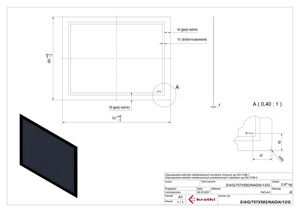 Decorative Glass for insert Nadia 13 Guillotine