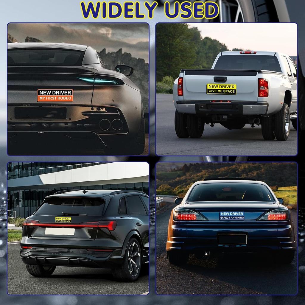 3Pcs Magnetic Student Driver Stickers,  Theme, Plastic Material, Metal Surface, Car Bumper Decals