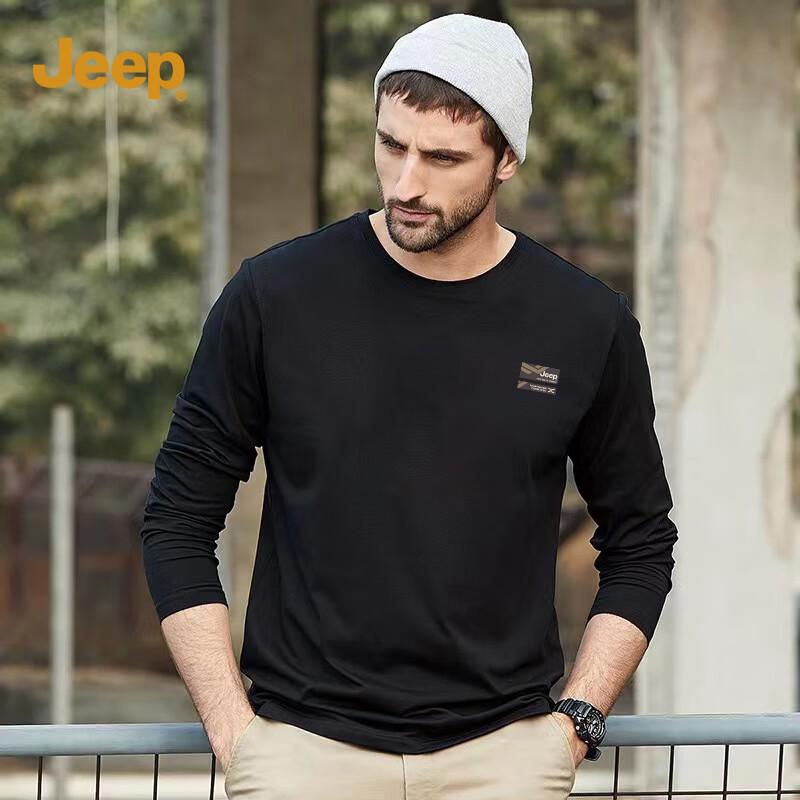 Jeep Men's American Style Long Sleeve Printed T-Shirt
