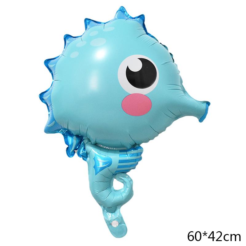 44pcs Under Sea Ocean World Animal Balloon Blue Number Foil Balloon Mermaid Theme Kids 1st Birthday Party Decoration Baby Shower