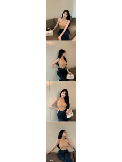 Women's Spicy High Neck Sleeveless Top - Sexy Autumn/Winter Trendy Outer/Inner Wear