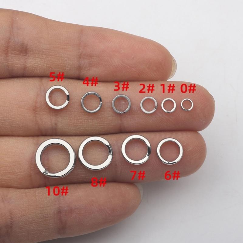 50Pcs Split Rings Assorted Fishing Split Rings Stainless Fishing Tackle Rings