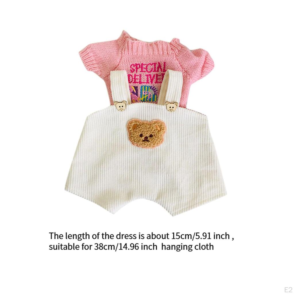 2 Pieces Plush Doll T Shirt and Pants Sets Dress up Fashion Model Accessories Hands on Make Your Own