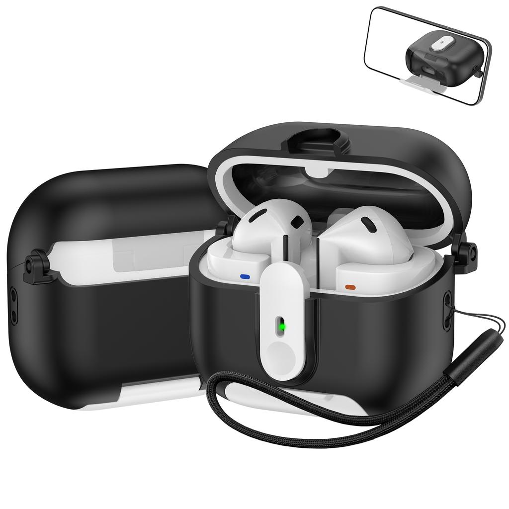 For Samsung Galaxy Buds3 Pro/Buds3 Case Switch Lock Earbuds Cover with Stand and Lanyard
