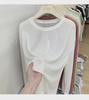 Women's Summer Ice Silk Long-Sleeve T-Shirt: Thin, Loose, Round Neck, Niche Sunscreen & Trendy Air Conditioning Top.
