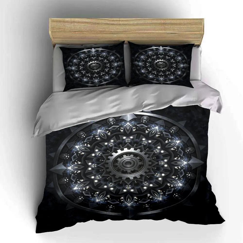 "Mandala Metal Gear Decor Set" Soft Comfortable Duvet Cover Bedding Set Included 1*Duvet Cover & 2*Pillowcases gift