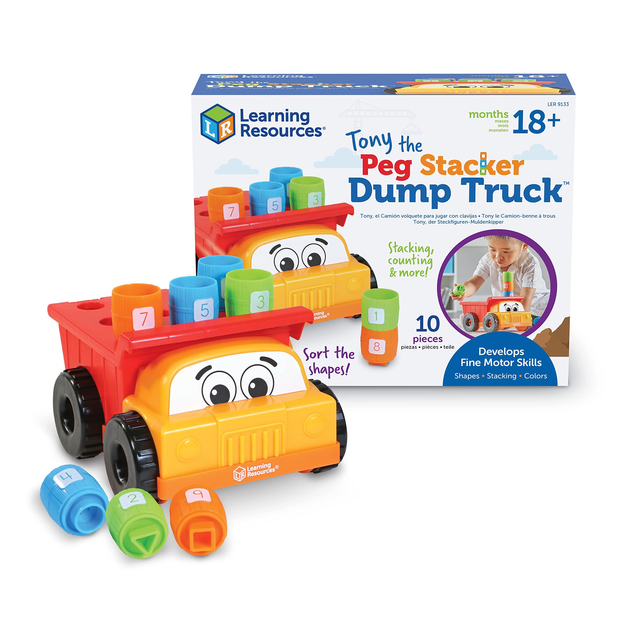 

Learning Resources Load It Dump Fingertip Educational Dump Truck and Number Building Blocks LER9133 Authentic Well! Truck! Color, Shape,