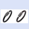 Men's Retro Skull Leather Bracelet with Magnetic Buckle