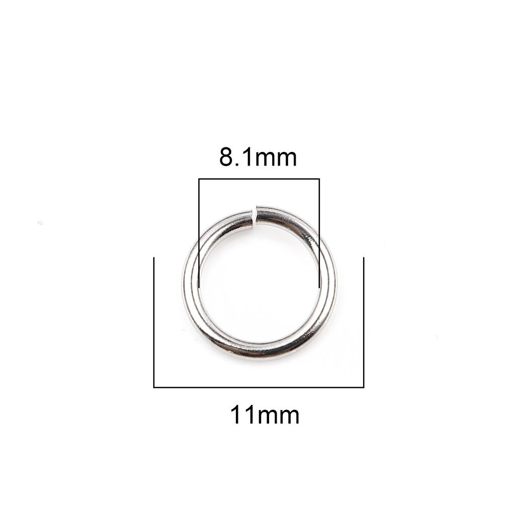 100pcs 0.5mm-1.8mm-4mm-16mm Stainless Steel Open Jump Rings Findings Round Silver Color DIY Making Keychain Necklace Jewelry