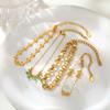 Trendy Stainless Steel Bracelet for Women, 18K Gold Plated Stackable Wrist Chain Minimalist Luxury Jewelry