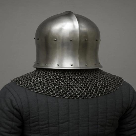 Medieval Italian Barbute Helmet With 16G Chainmail Authentic Steel Knight Armor Handmade