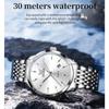 OLEVS Original Quartz Men's Watches Fashion Simple Stainless Steel Strap Waterproof Auto Date Luminous Wrist Watches for Man