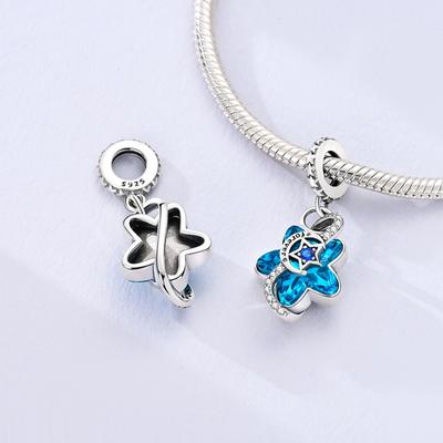Charms Copperplated Ocean Element Blue Stars Flower Pendants Fit Charms Original Bracelet Beads Women Jewellery Making