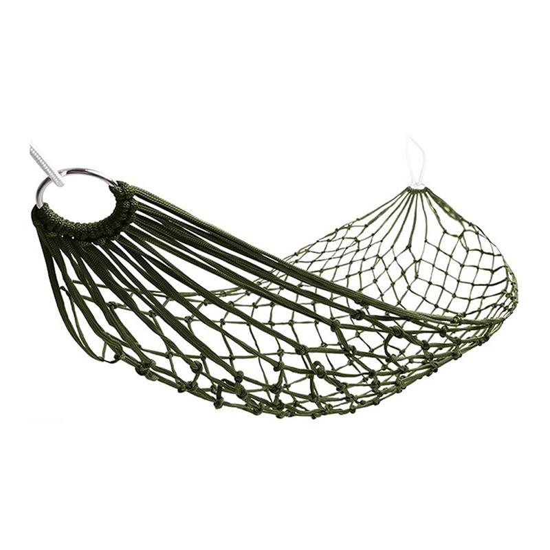 Outdoor Nylon Rope Net Bag Hammock Portable Camping Leisure Mesh Swing Multicolor with Rope